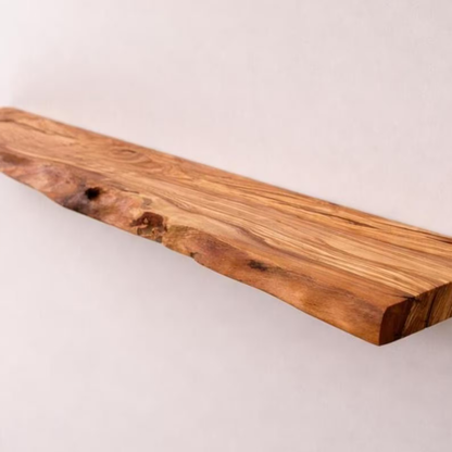 Raft plutitor din lemn de măslin cu margine naturală, decor rustic